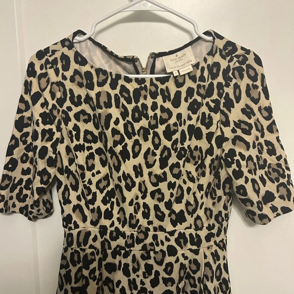 Kate Spade Leopard Print Ponte Waisted Dress